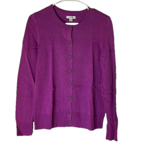 CROFT & BARROW Button Front Sweater, Women’s S, Purple